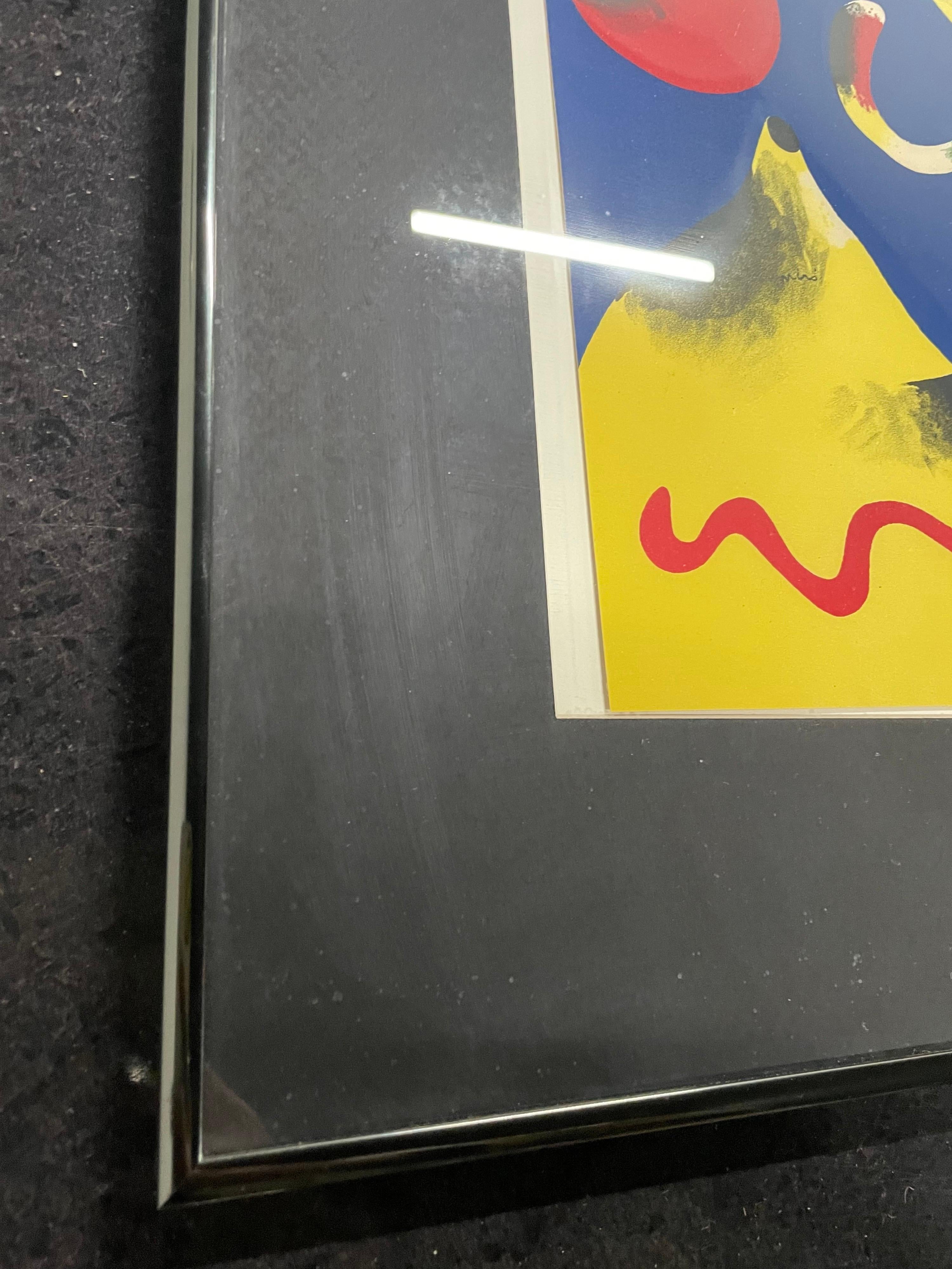 Una litografia originale a colori della rivista Verve. L'interpretazione di Miro dell'aria in una serie di elementi della terra realizzati per la rivista.