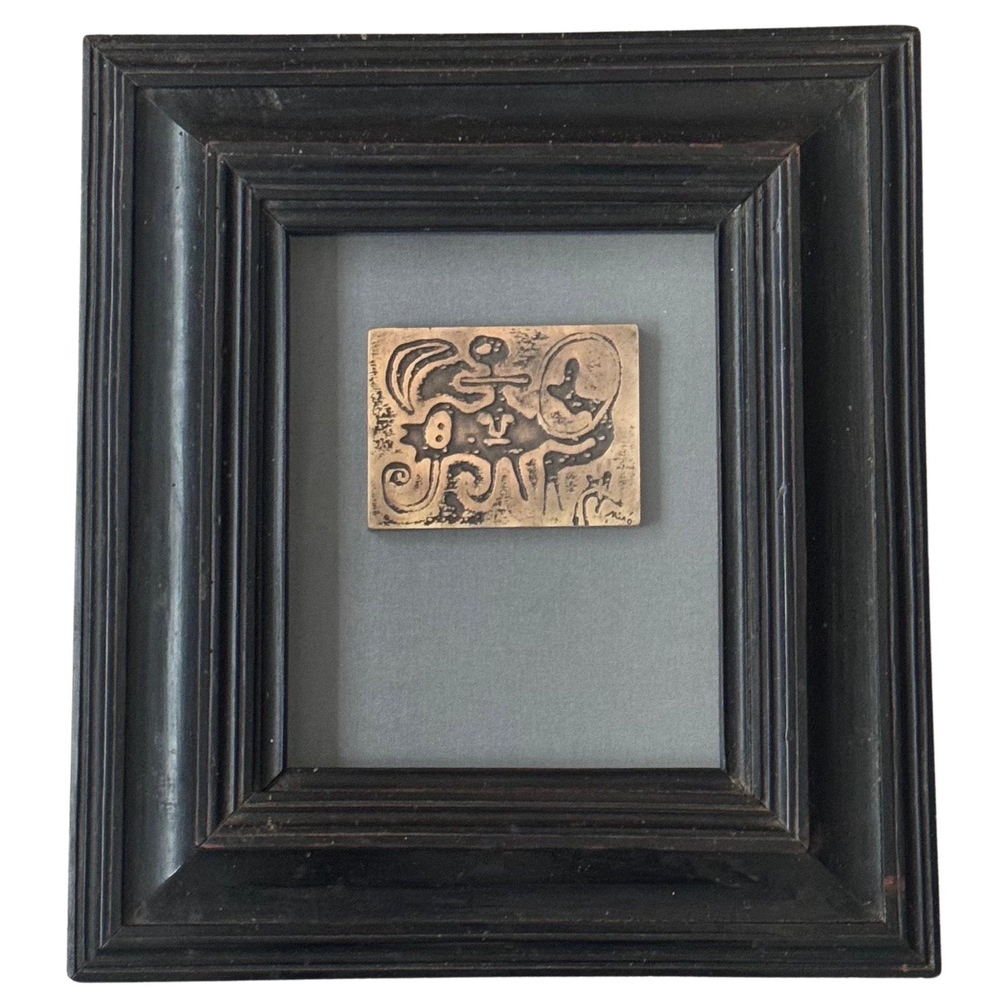 Joan Miró, "Laurels Number One", Patiniertes Bronzerelief, nach einem Stich von 1947