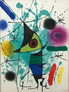 Joan Miró “Le Chanteur, ou Le Poisson Chantant” Framed Lithograph, Signed, 1972