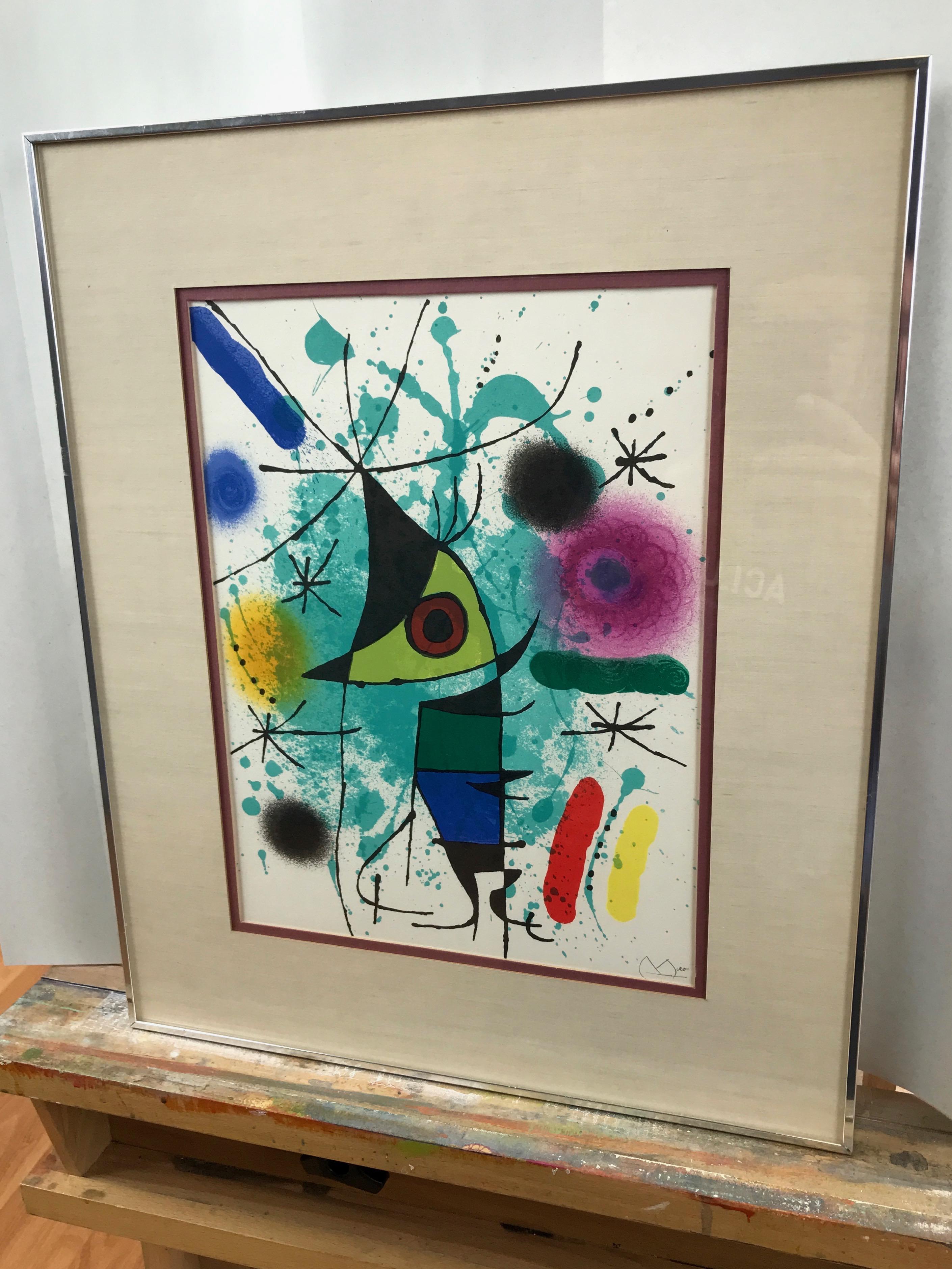Joan Miró “Le Chanteur, ou Le Poisson Chantant” Framed Lithograph, Signed, 1972 In Good Condition In San Francisco, CA