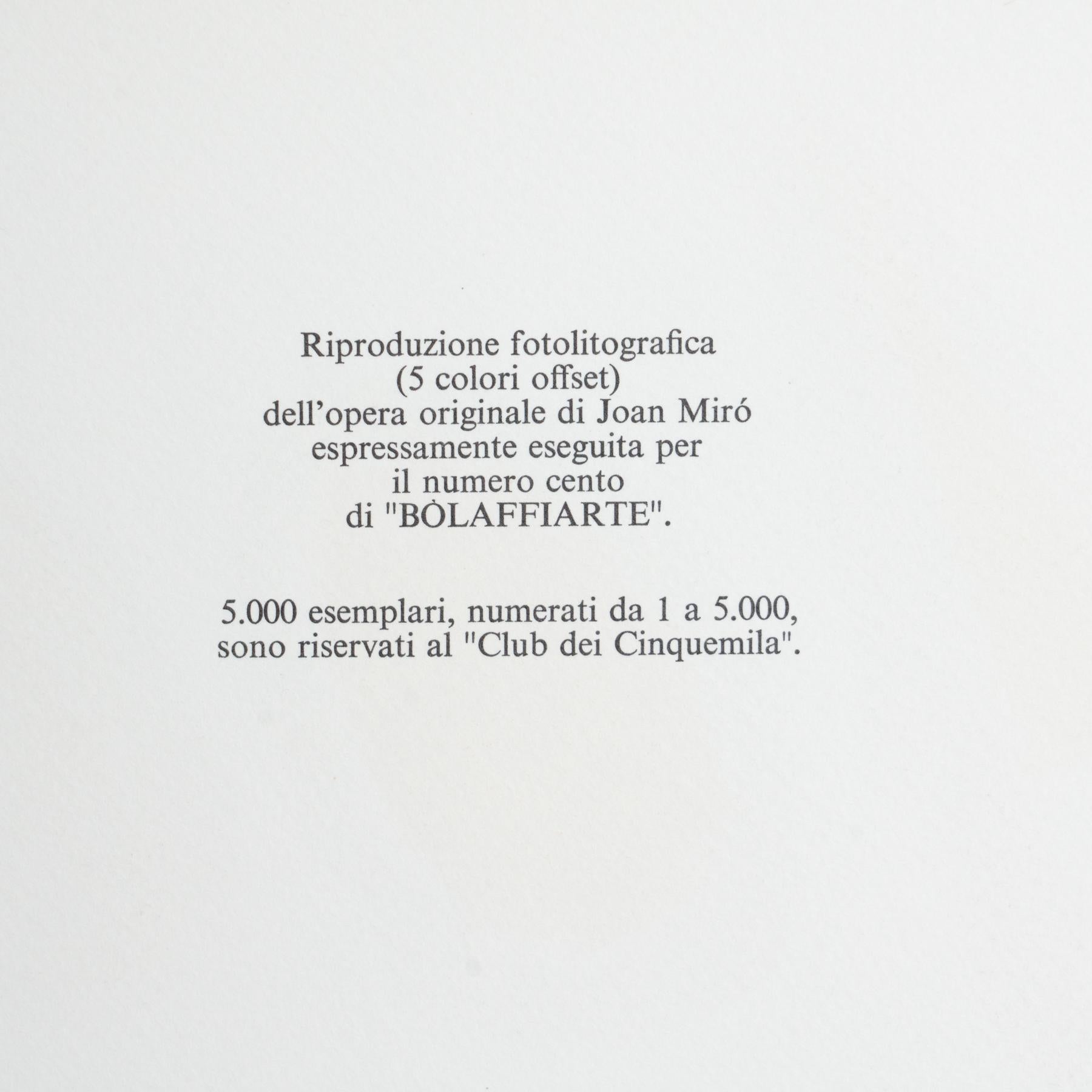 Photolithographie à tirage limité de Joan Miró, vers 1970 en vente 5