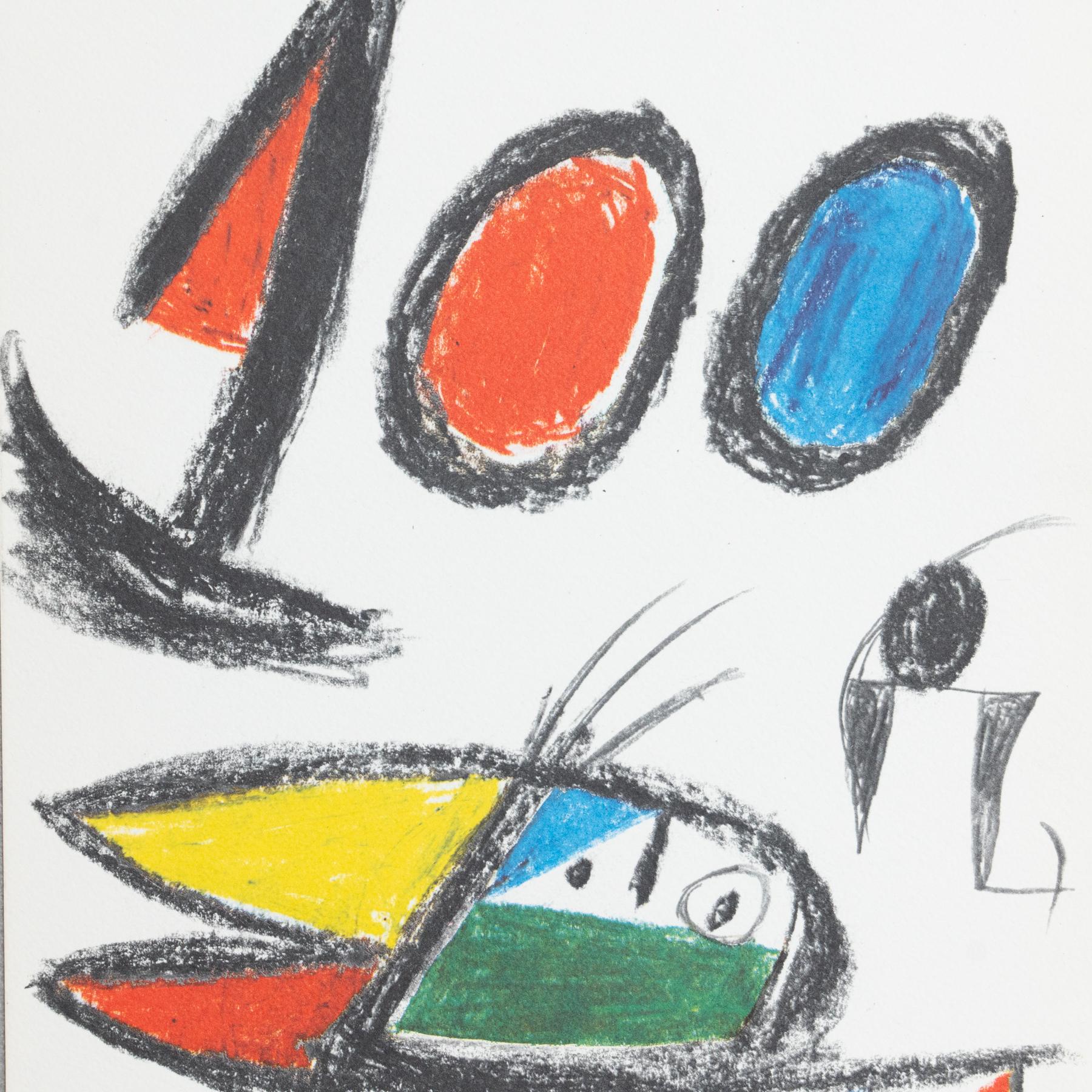 Mid-Century Modern Joan Miró Limited Edition Photolithography, circa 1970 For Sale
