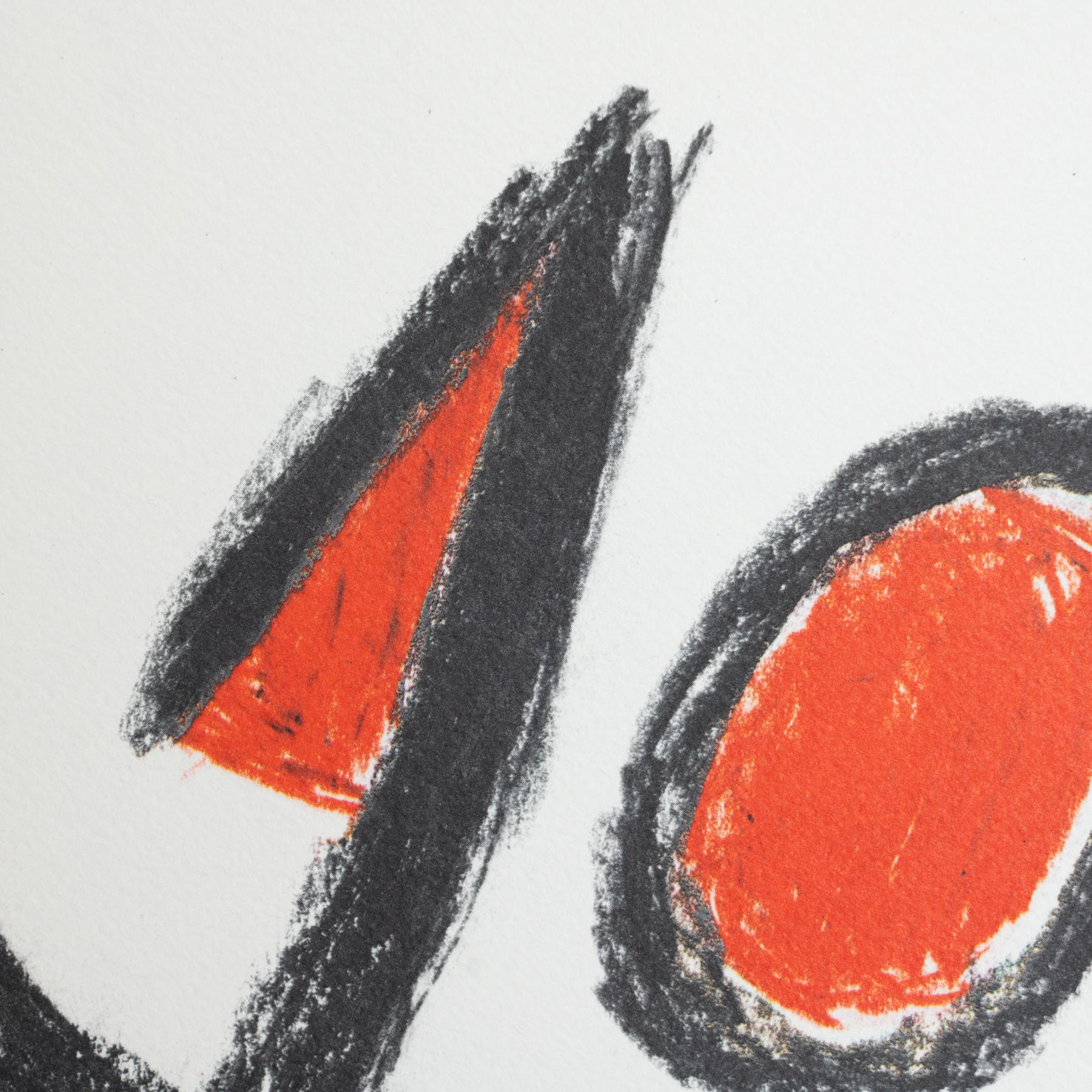 Papier Photolithographie à tirage limité de Joan Miró, vers 1970 en vente