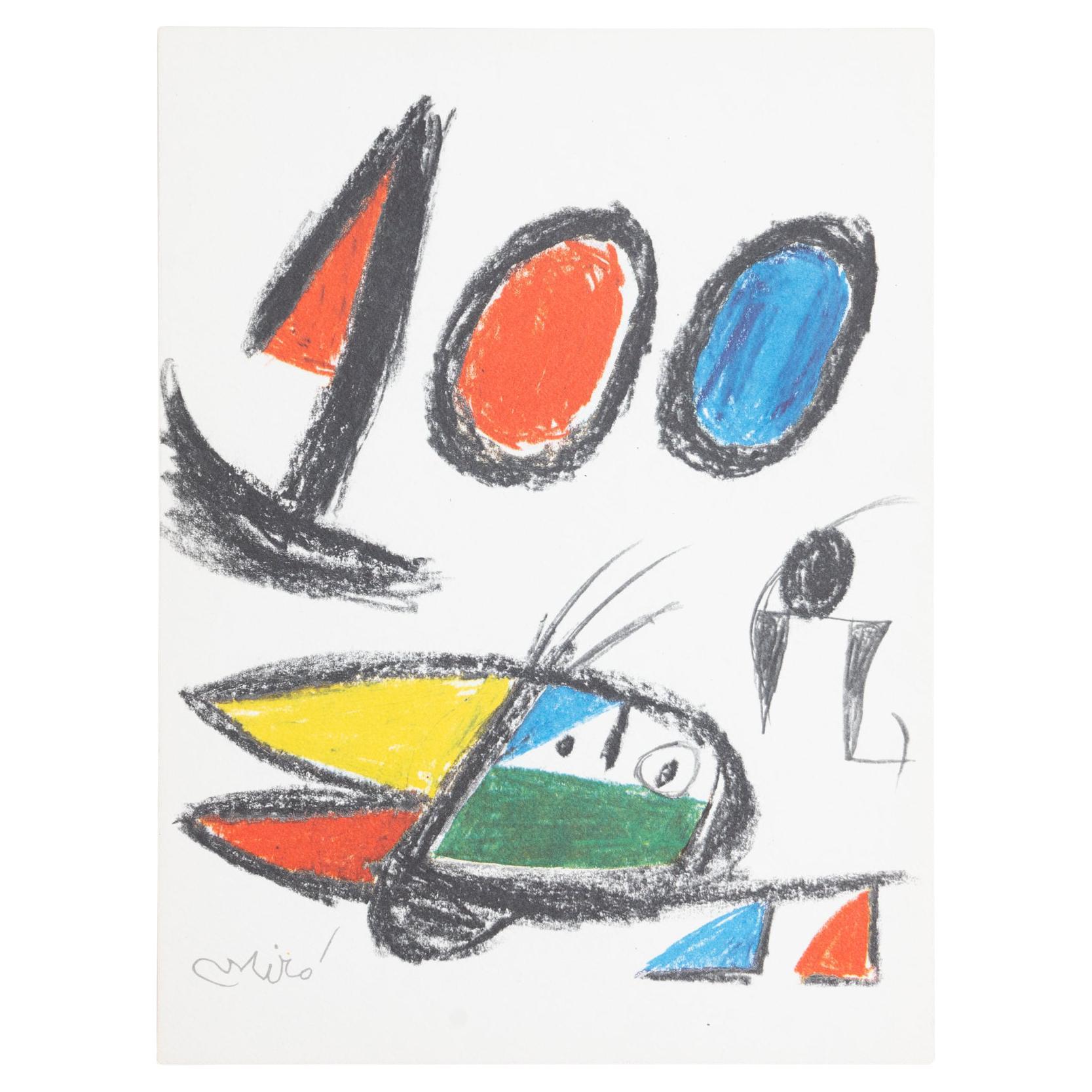 Joan Miró Limited Edition Photolithography, circa 1970 For Sale
