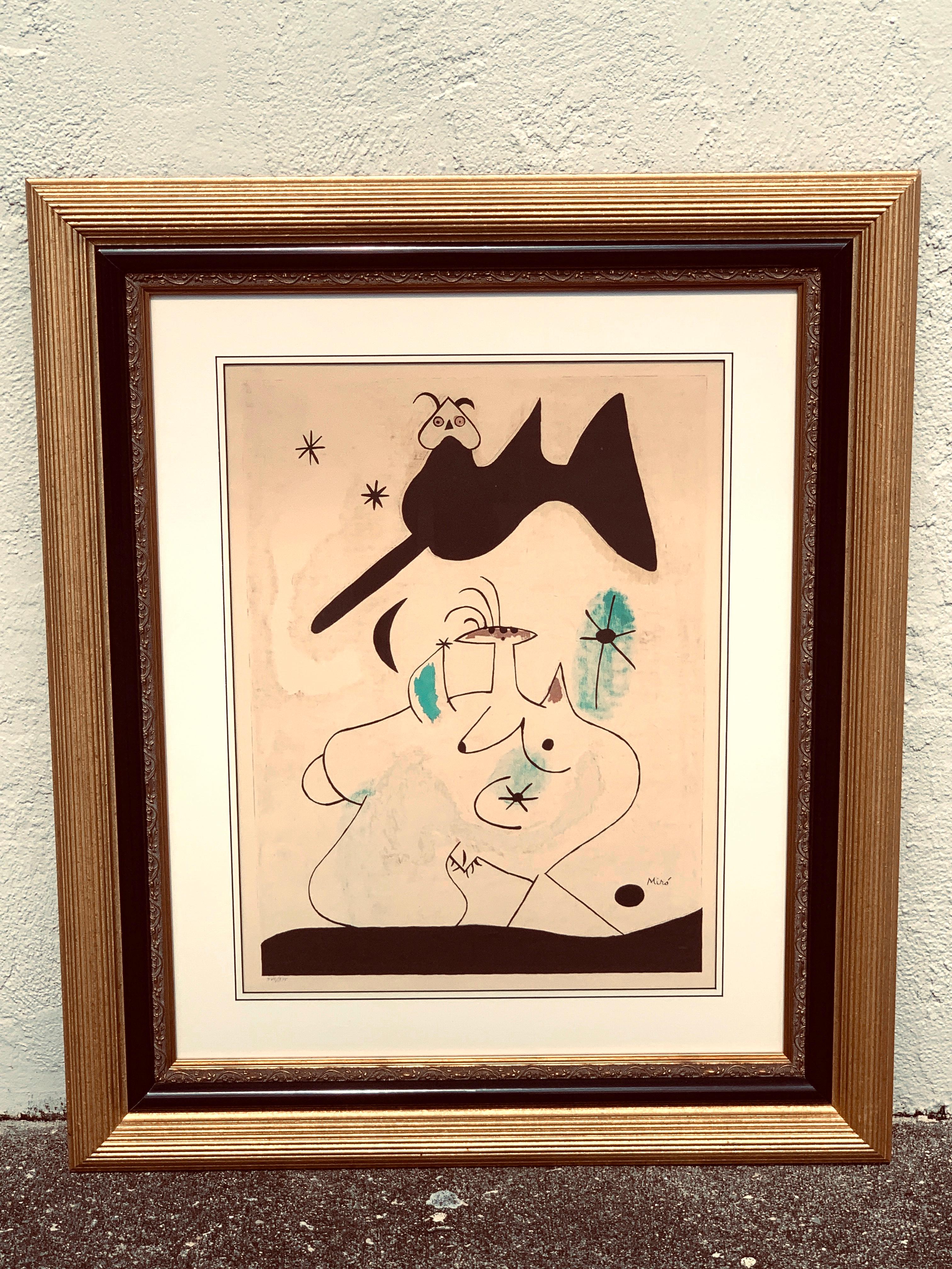 Joan Miro lithograph 349/375
Numbered lower left 349/375, signed in plate lower right
Measures: Work (Sight) 18