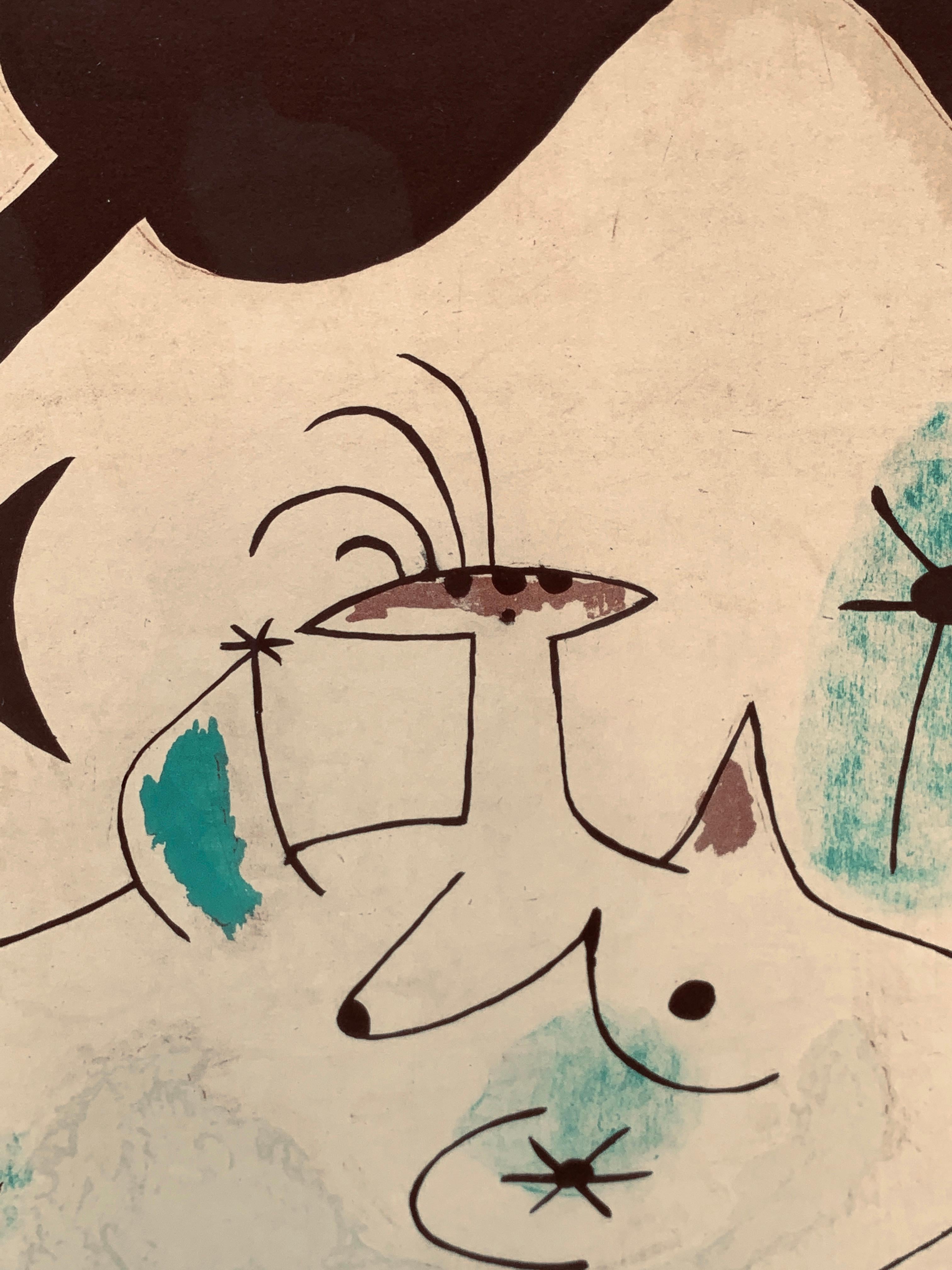 Paper Joan Miro Lithograph 349/375 For Sale