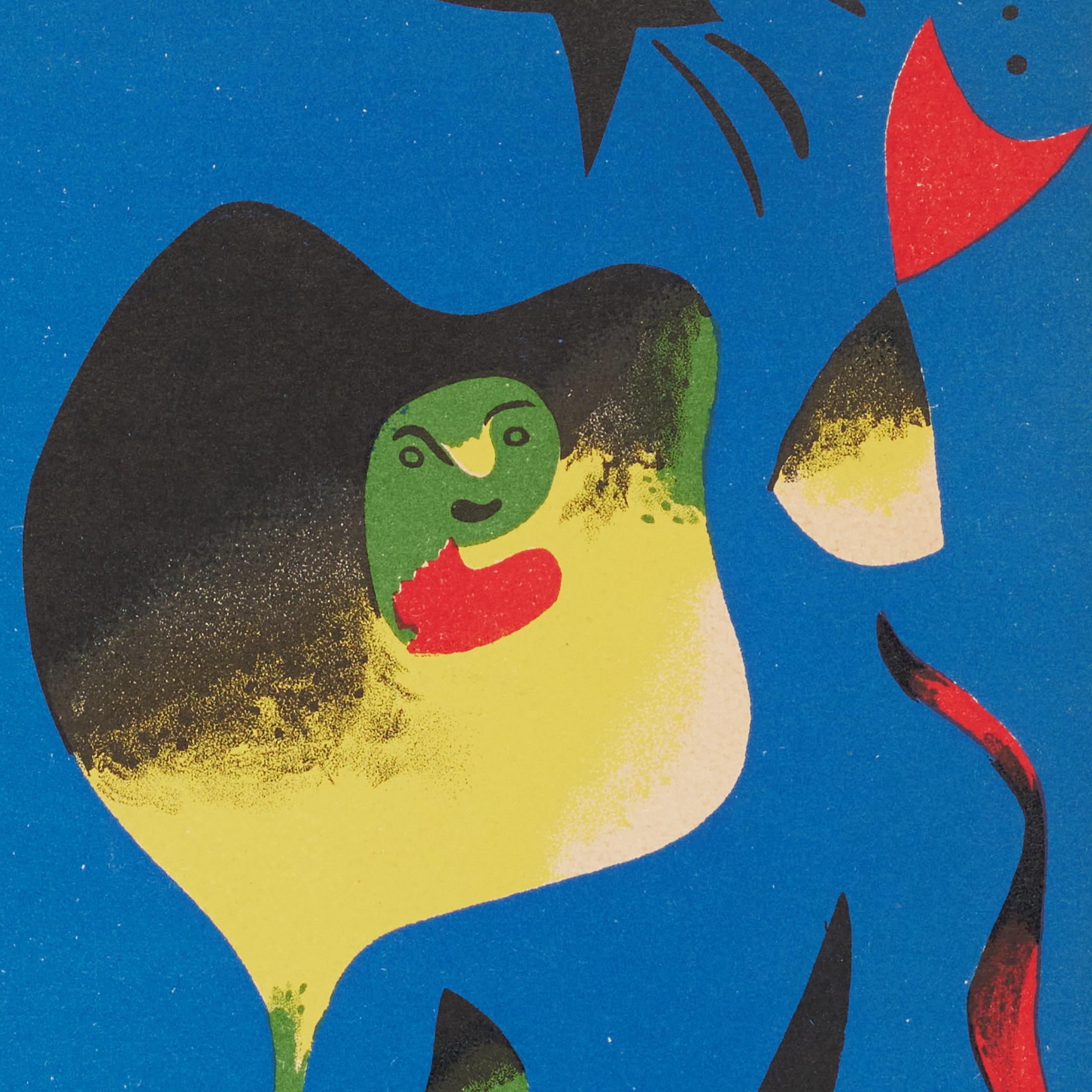 Joan Miró Lithographie pour Verve, 1937 - Imprimée par Mourlot, Paris Signée dans la plaque en vente 2