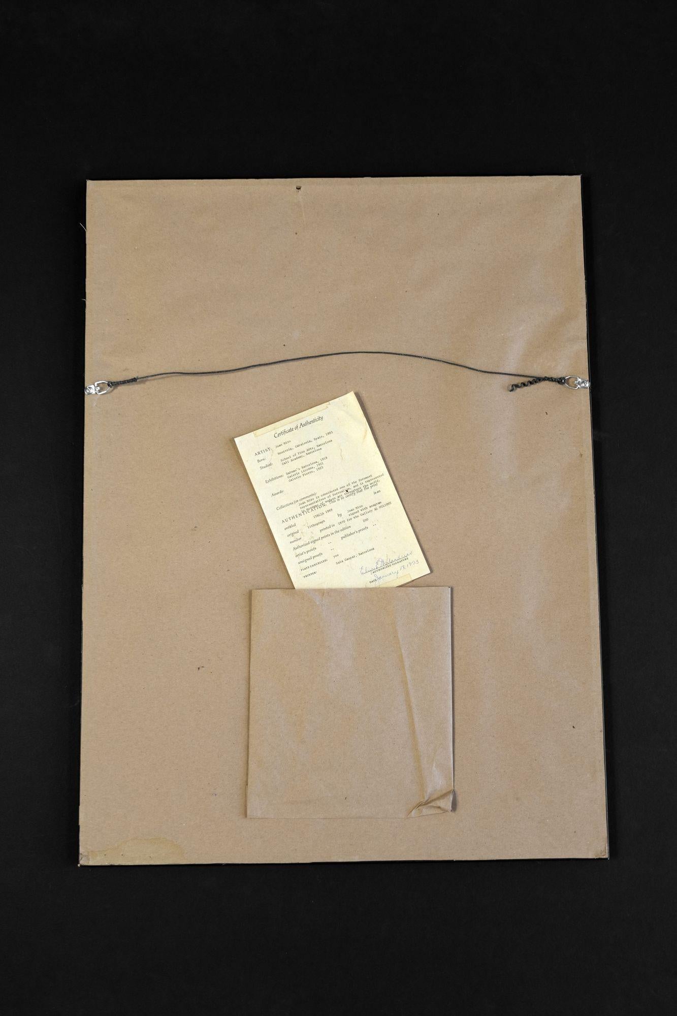 Paper Joan Miro Lithograph 