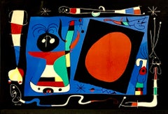 Joan Miró Lithograph, "Woman With A Mirror", Framed