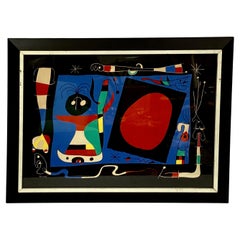 Joan Miró Lithograph, "Woman With A Mirror", Framed