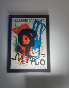 Joan Miró Lithographic Poster Framed in Lucite Box from Galerie Maeght, 1970s
