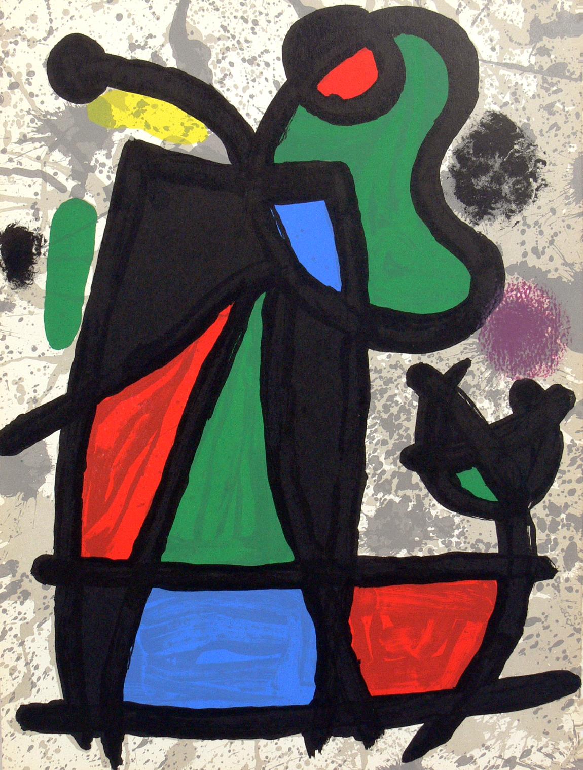 Selection of Joan Miro color lithographs, France, circa 1960s. We purchased a group of these color lithographs from the estate of a couple that lived in France from 1951-1983. These are most likely from the limited edition folio “Derriere le