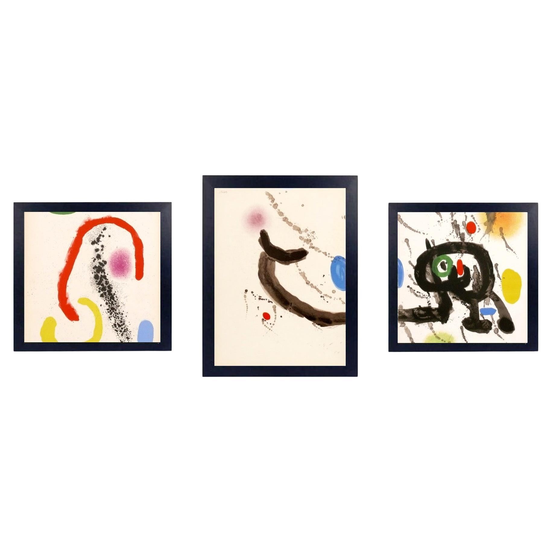 Joan Miro Lithographien Mid Century Modern Abstrakte Kunst $550 pro Stück