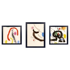 Joan Miro Lithographs Mid Century Modern Abstract Art $550 each