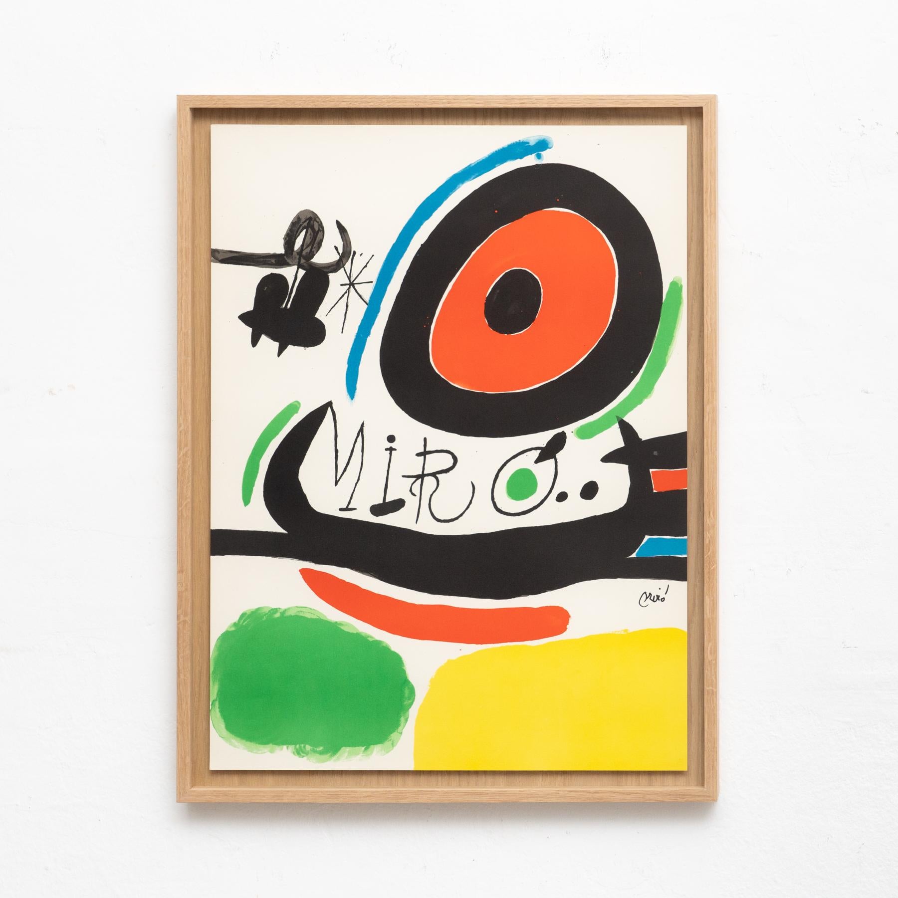 Lithography by Joan Miro, 1970. Edited by Poligrafa (Spain). 

Guarro Paper, numbered and monogrammed. 

Limited edition 500 Provenance: Barcelona (Spain).

Framed in Barcelona by a local artisan in natural fine wood.

In original condition,