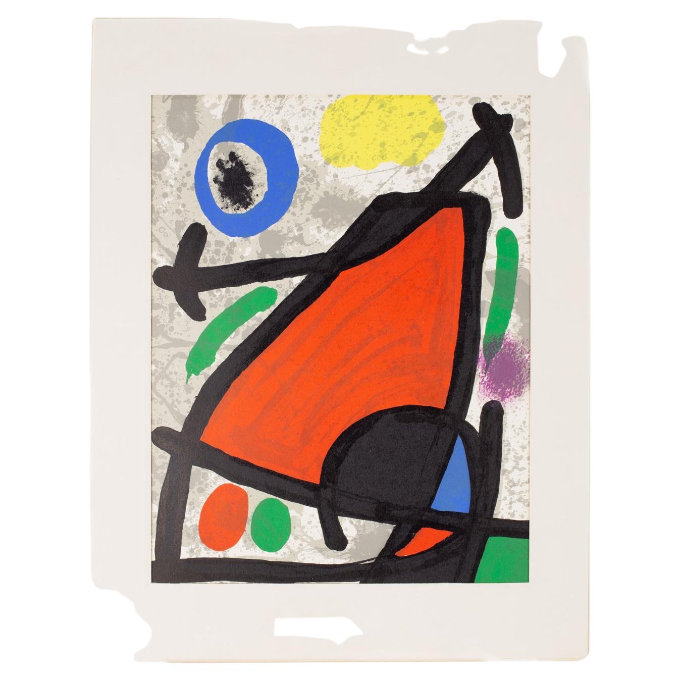 Joan Miro Mid Century Abstract Art Print For Sale