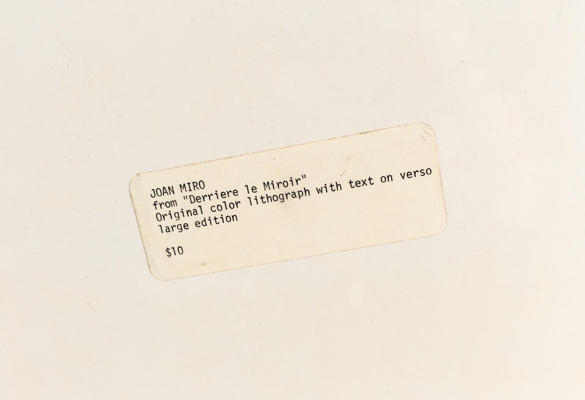 American Joan Miro Mid Century Art Print For Sale