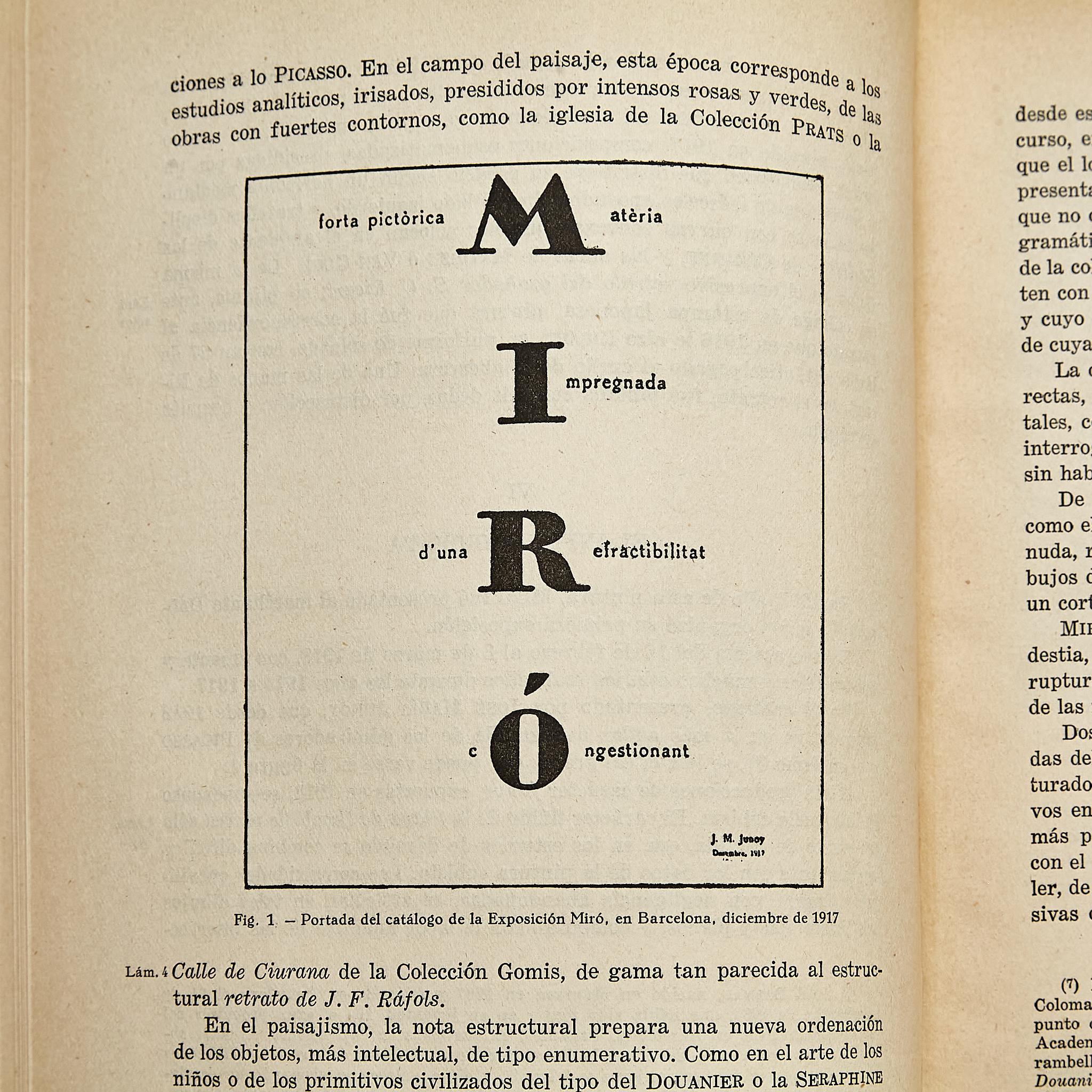 'Miró y la Imaginación' book of Joan Miró.
Published by Ediciones Omega in Barcelona (Spain).

Edition of 1949 with six photography’s in color and 60 in black and white.

In good original condition, with consistent with age and use, preserving a