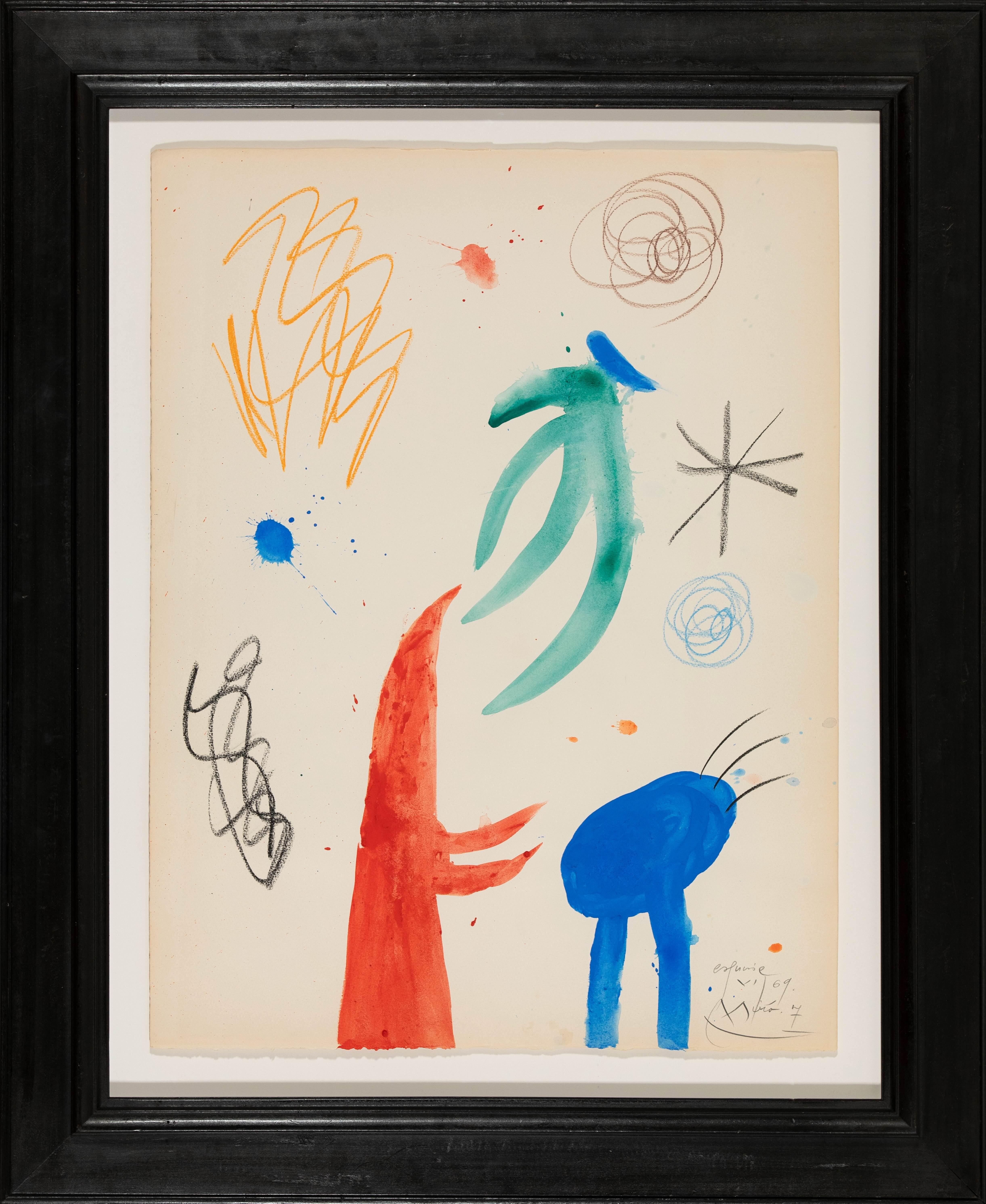 Pastorales de Joan Miró - Abstraction, Art moderne, Couleur, Gouache en vente 1