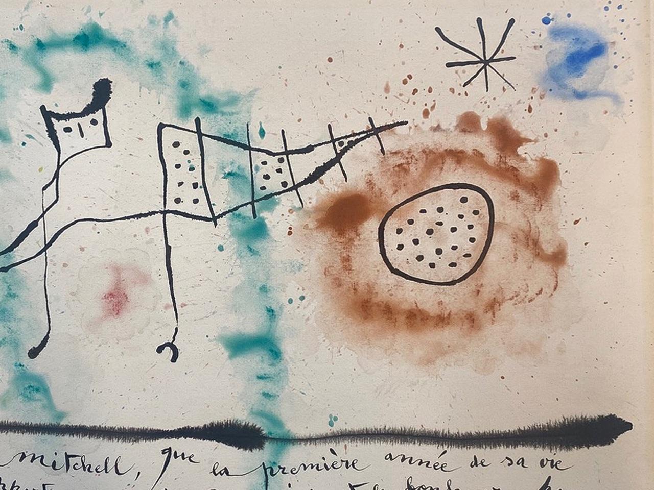 'Sans Titre' - Abstract Expressionist Mixed Media Art by Joan Miró