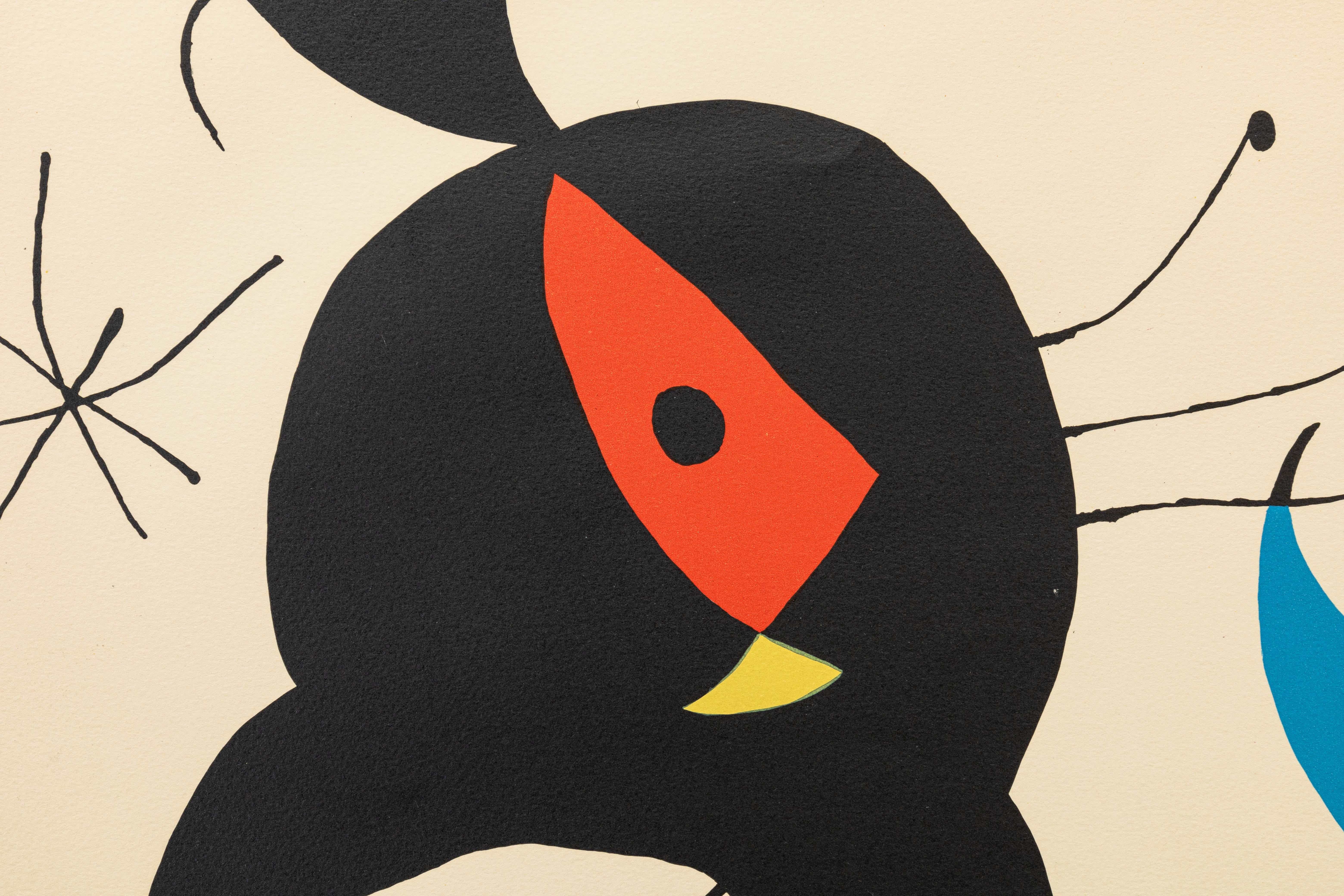 Joan Miro Montroig 4 (M. 956) Signierte Moderne Lithographie in Farben H.C. 7/10 im Zustand „Gut“ im Angebot in Keego Harbor, MI