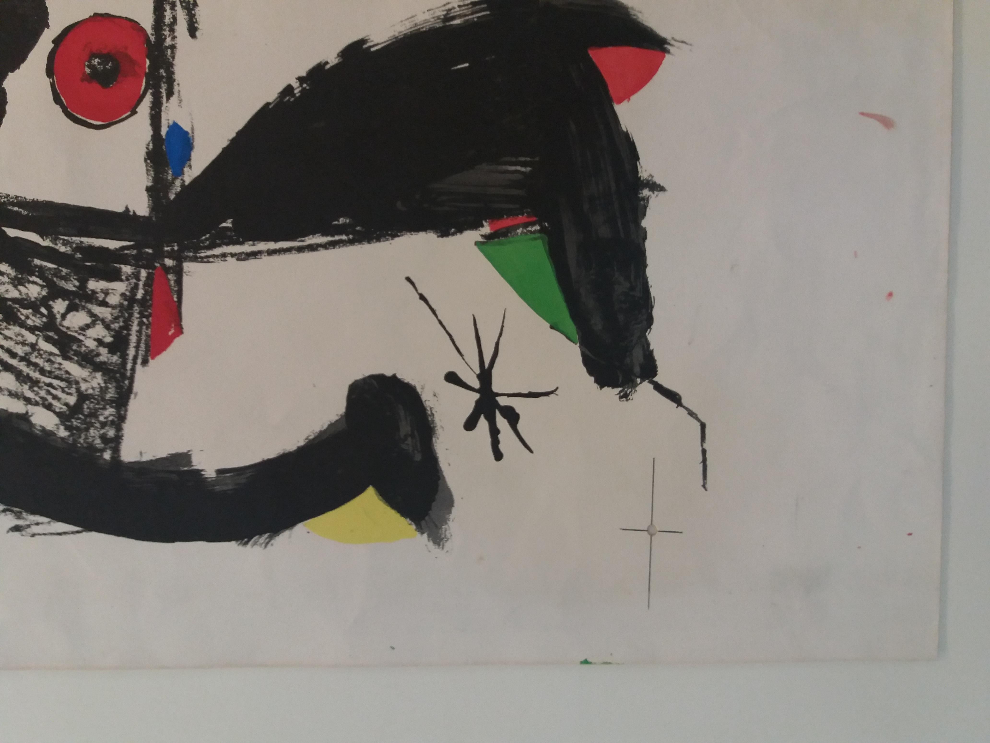 Joan Miro. Original single piece mixed technique painting For Sale 3