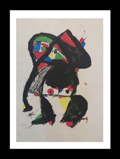 Joan Miro. Original single piece mixed technique painting