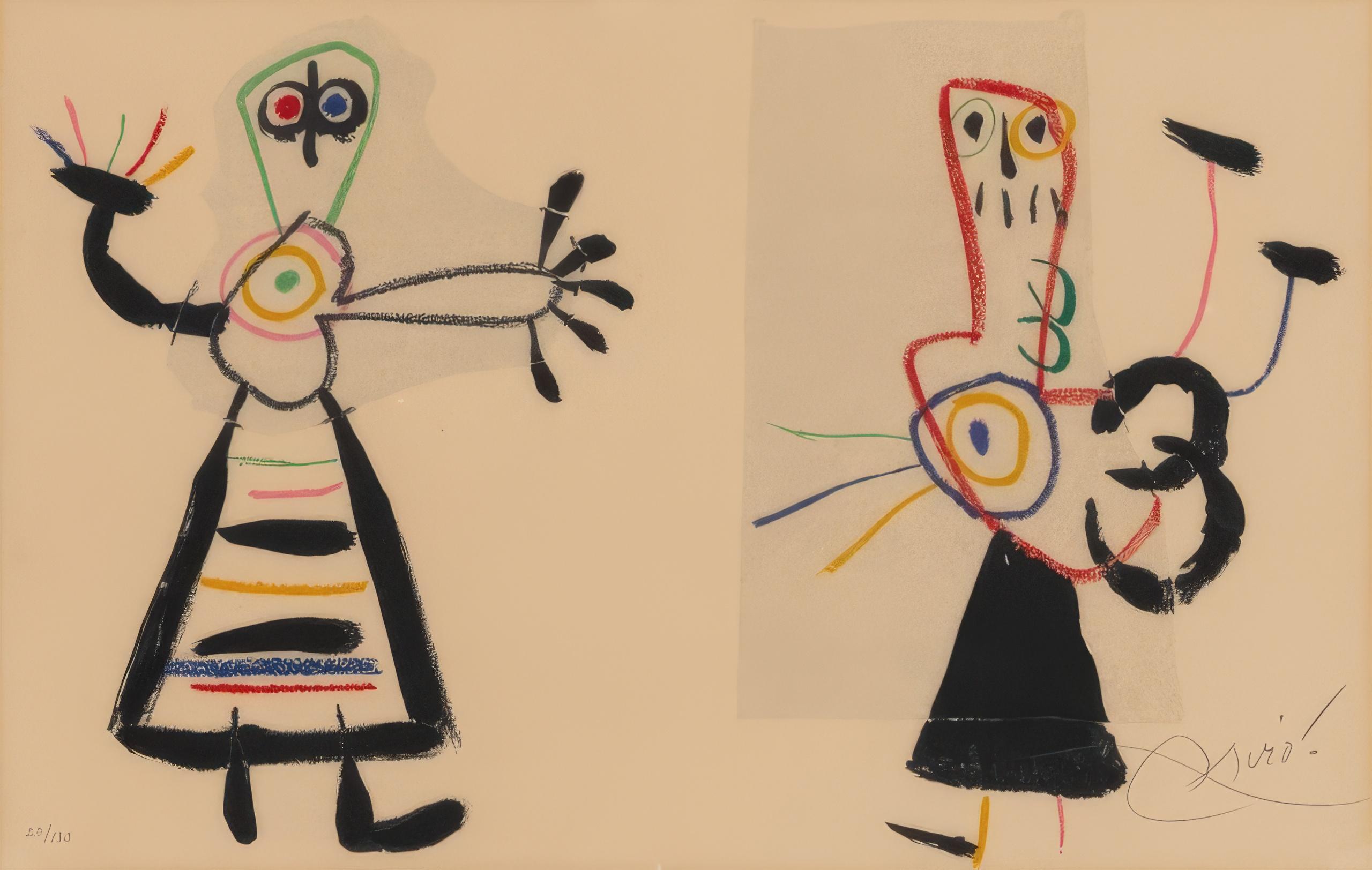 UBUs CHILDHOOD x3 - Painting di Joan Miró