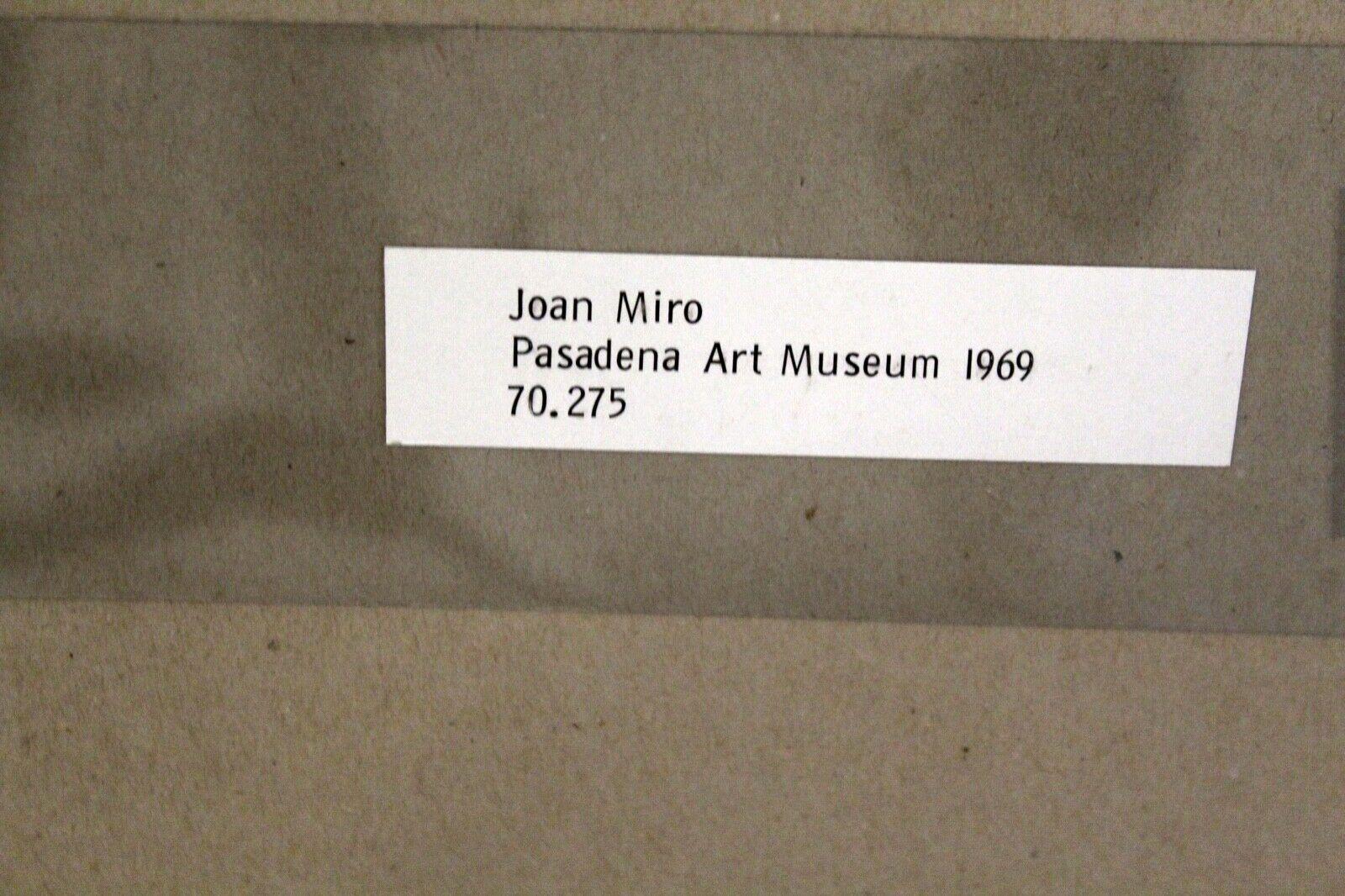 Joan Miro Pasadena Art Museum Vintage Exhibition Poster 1969 Unframed 3