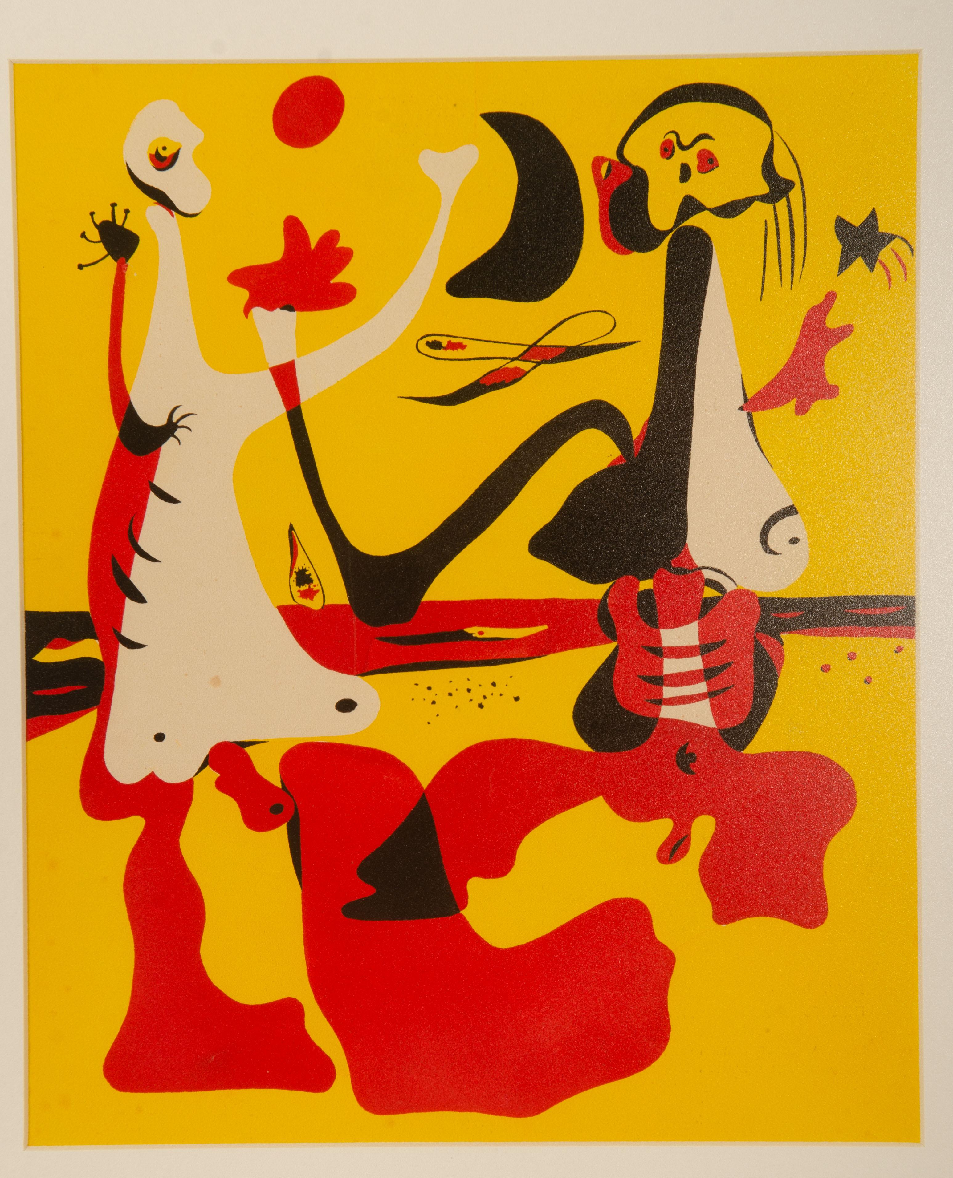 Joan Miró Personnages Devant la Mer, Figuren am Meer (Papier) im Angebot