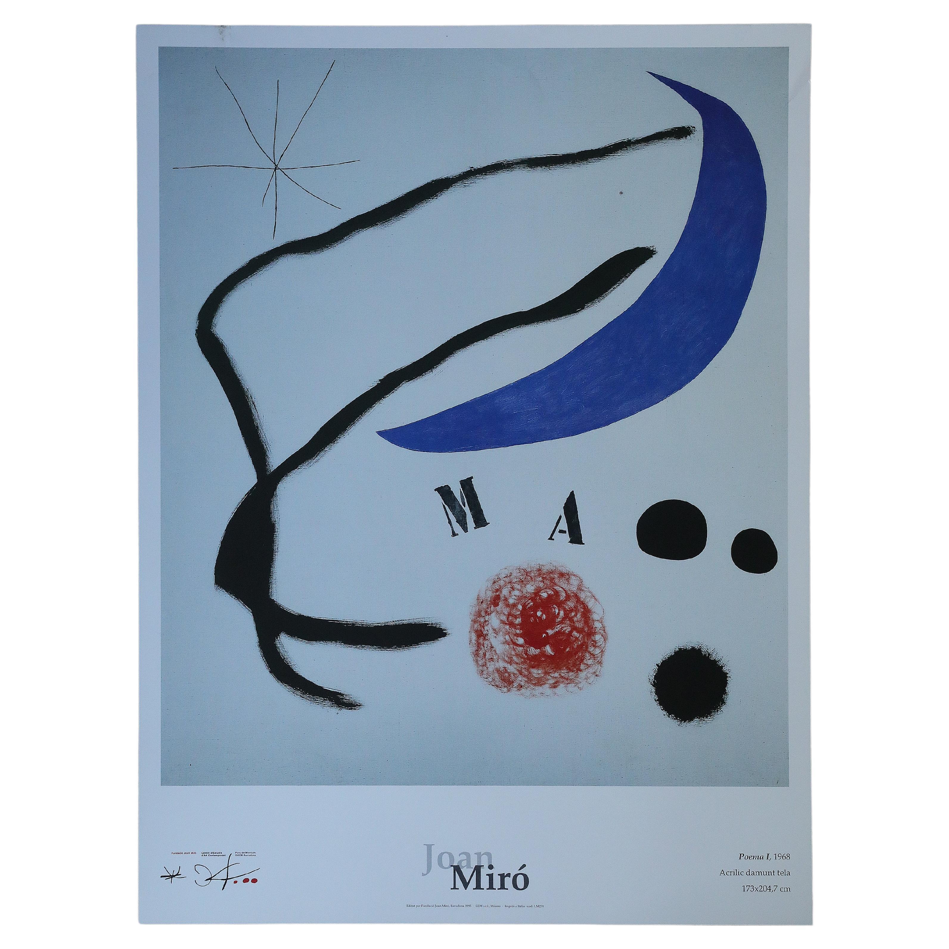 Joan Miró, Poema I, 1968, Poster, Barcelona, 1995 For Sale