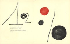 1958 After Joan Miro 'Gravure sur Bois 2' Surrealism Black,Red France Woodblock