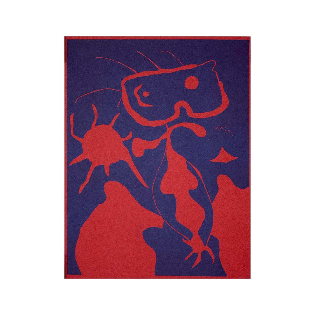 1959 engraving by Joan Miró Composition bleu et rouge art publication XXe Siècle For Sale 3