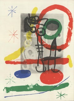 1965 Joan Miro 'Derriere le Miroir, no. 151-152 Page 5' Surrealism Lithograph