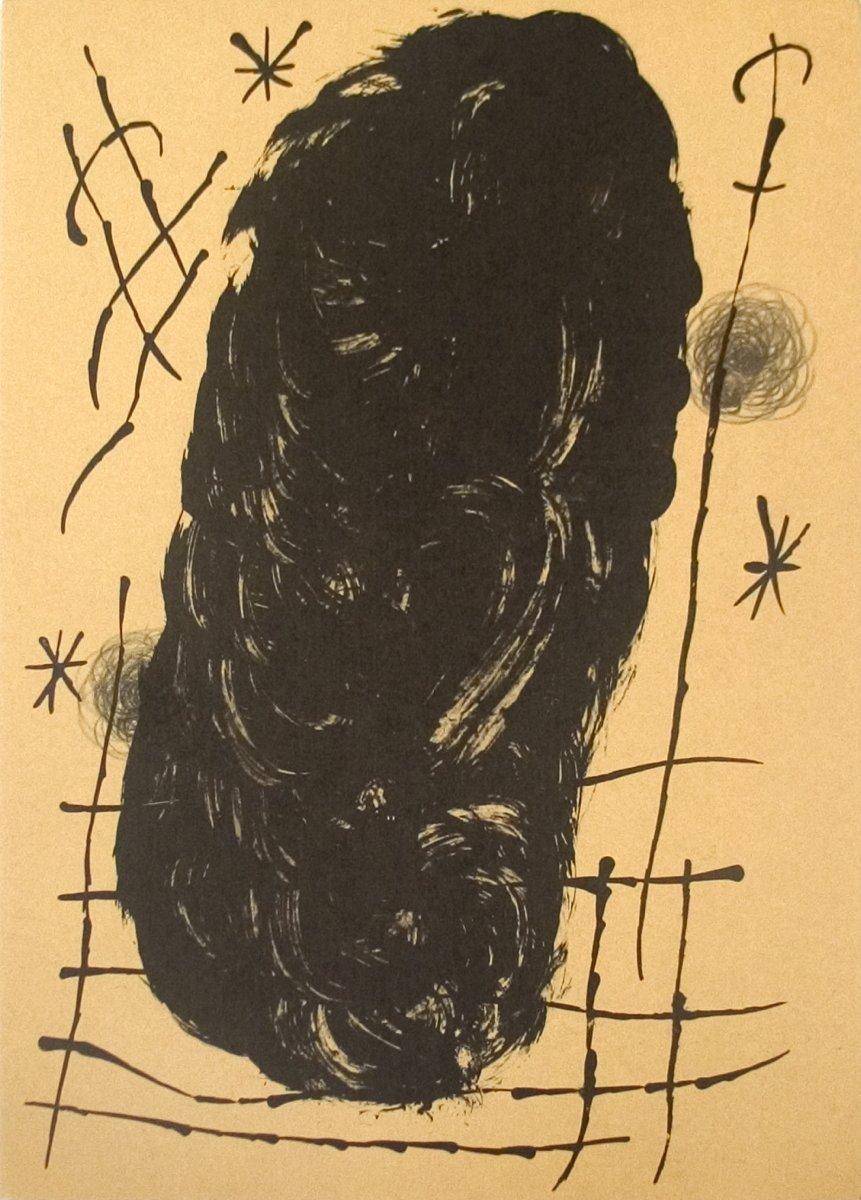 1965 Joan Miro 'Derriere le Miroir, no. 151-152, pg 17' Surrealism Brown France  - Print by Joan Miró