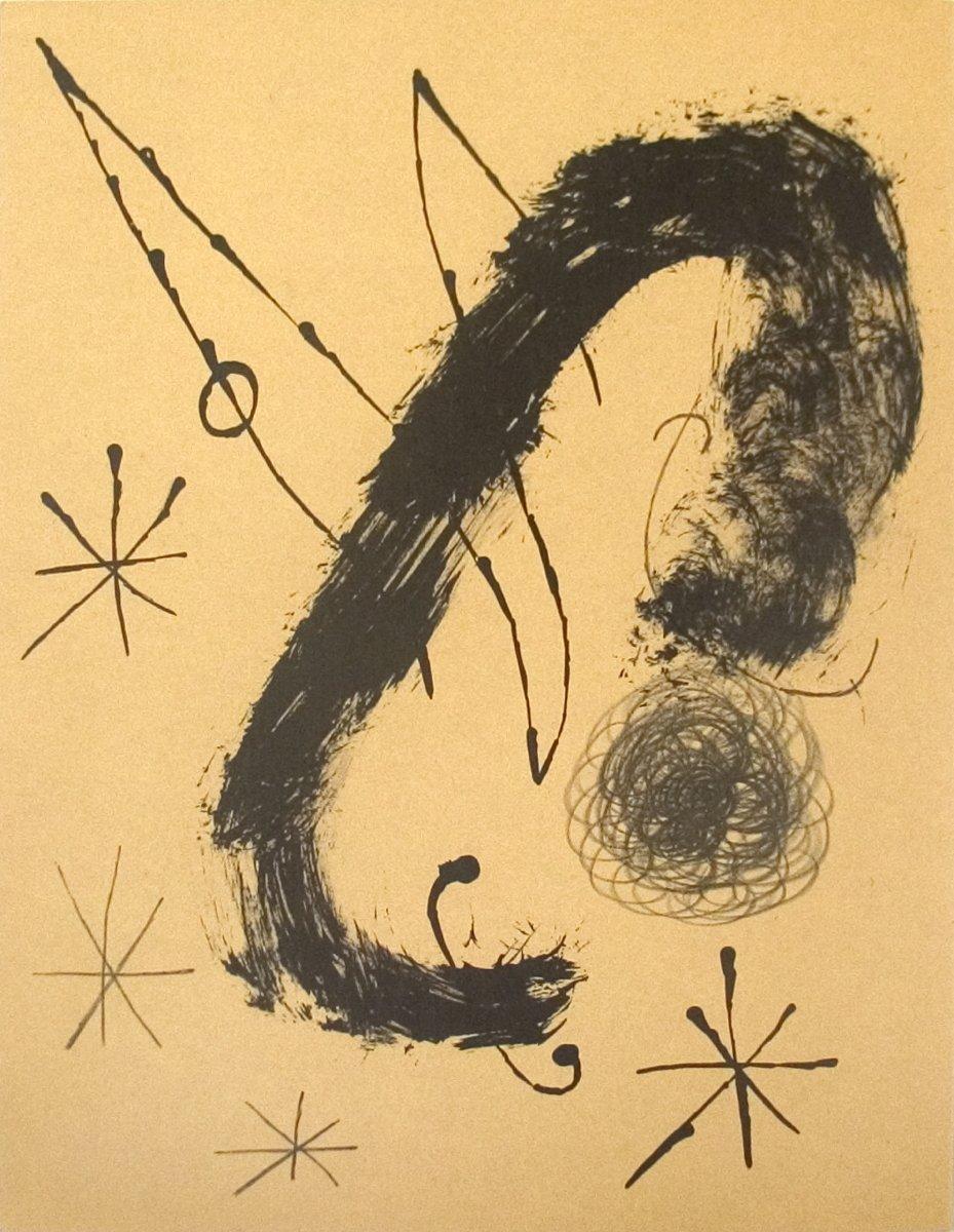 1965 Joan Miro 'Derriere le Miroir, no. 151-152, pg 20' Surrealism Brown France  - Print by Joan Miró