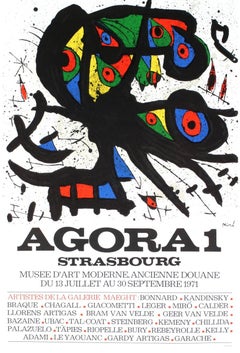 1971 Après Joan Miro 'Agora 1' Surréalisme Multicolore France Lithographie