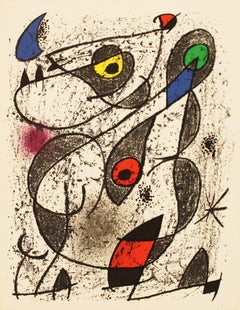 1972 Joan Miro 'A L'Encre II' Surrealism Multicolor, Brown, Blue, Red, Green, Yellow
