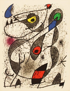 1972 Joan Miro 'A L'Encre II' Surrealism Multicolor, Brown, Blue, Red, Green, Yellow 