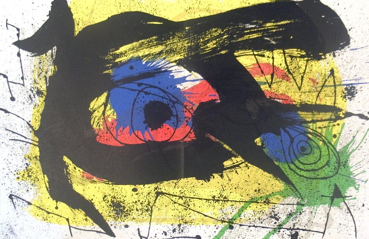 1973 Joan Miro 'Derriere le Miroir no. 203"  Surrealist Lithograph - Print by Joan Miró