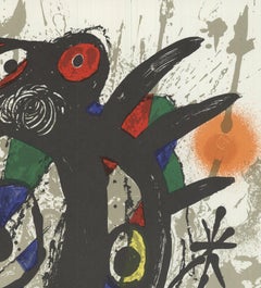1975 Joan Miro 'Litografia original I' Lithograph Mid Century