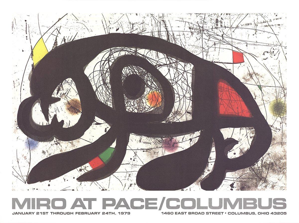 1979 After Joan Miro 'At Pace Columbus (horizontal)' Surrealism Multicolor - Print by Joan Miró