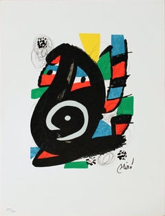 1980 Joan Miro 'La Criatura from La Melodie Acide XVIII' Surrealism Multicolor