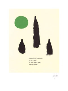 2004 After Joan Miro 'Illustrated Poems-"Parler Seul" VI' Surrealism Green