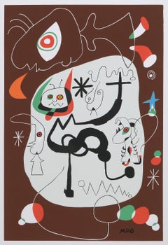A Ballet Dancer Listening to Organ Surrealist Screenprint Poster after Joan Miro
