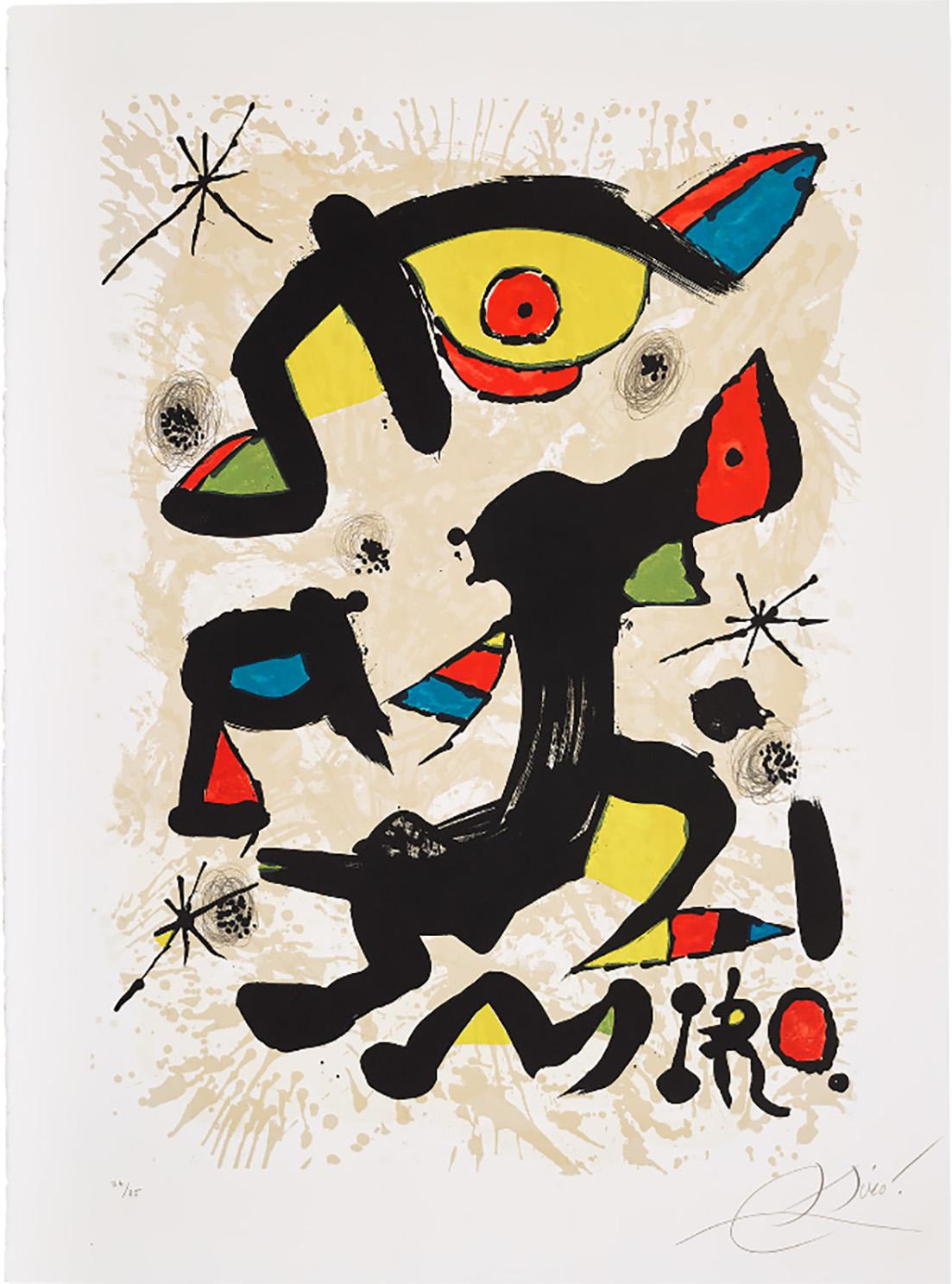 Joan Miró Abstract Print - A lithograph for the exhibition 'Miró. Peintures, Graphiques' Japan