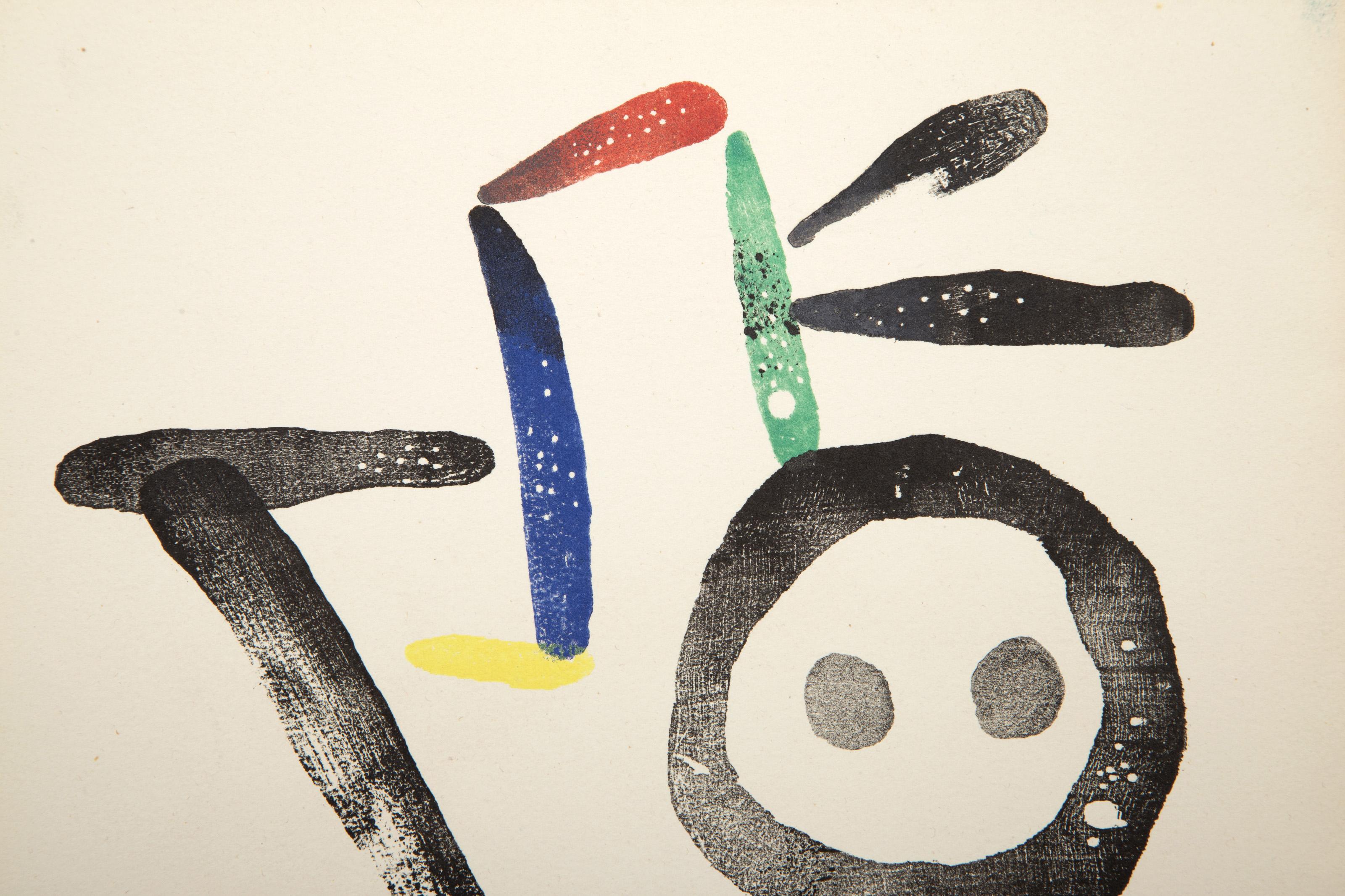  Joan Miro, Spanier (1893 - 1983) - A Toute Epreuve (D 222), Jahr: 1958, Medium: Holzschnitt auf Arches, Auflage: 130, Größe: 12.75 x 10 in. (32.39 x 25.4 cm), Drucker: Jacques Frelaut und Jaime Herrera, Atelier Lacouriere-Felaut, Verleger: Gerald