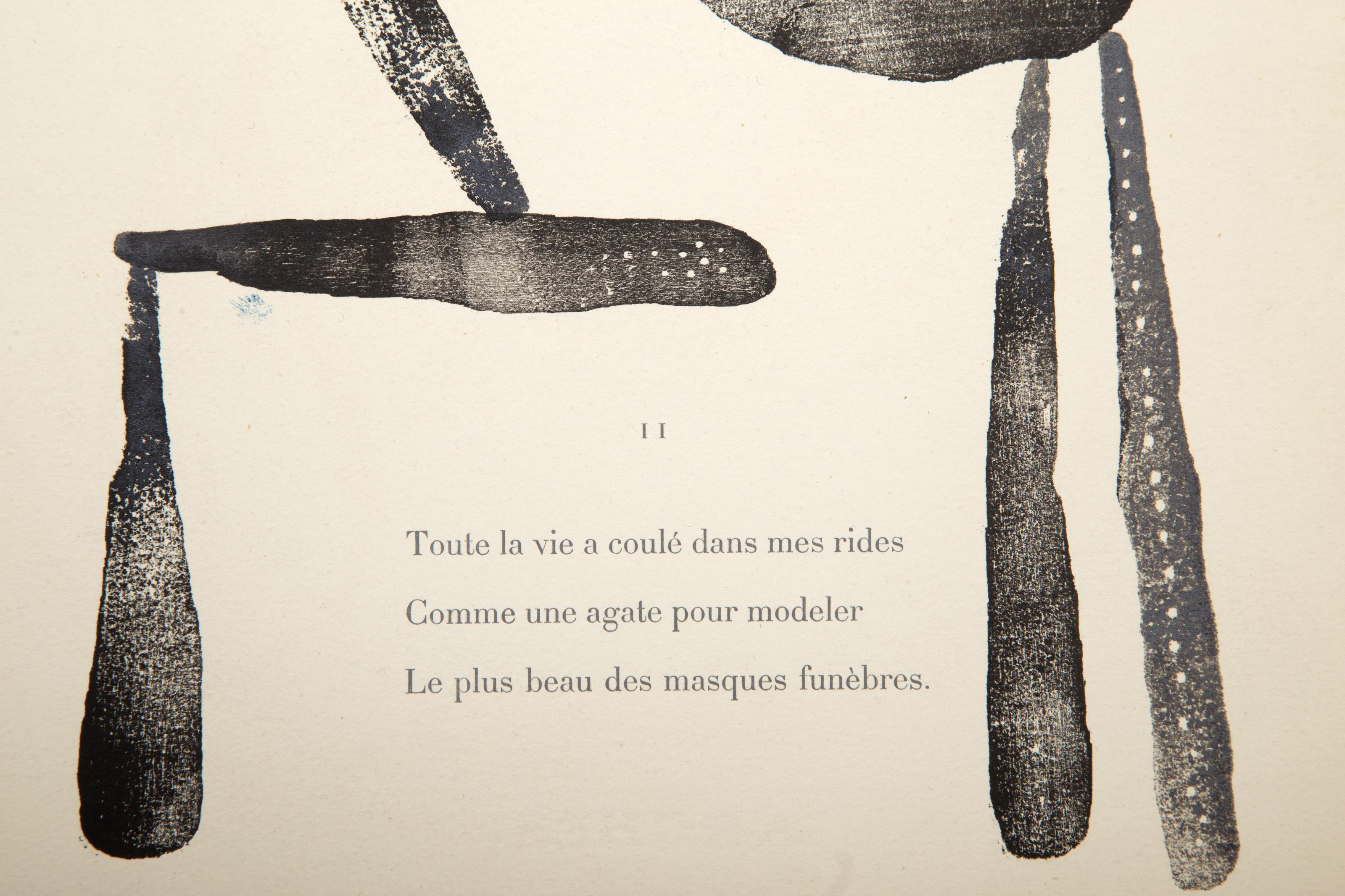 A Toute Epreuve, Moderner Holzschnitt mit Textur von Joan Miro im Angebot 1