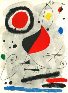 Abstract Composition - Original Lithograph After Joan Mirò - 1964