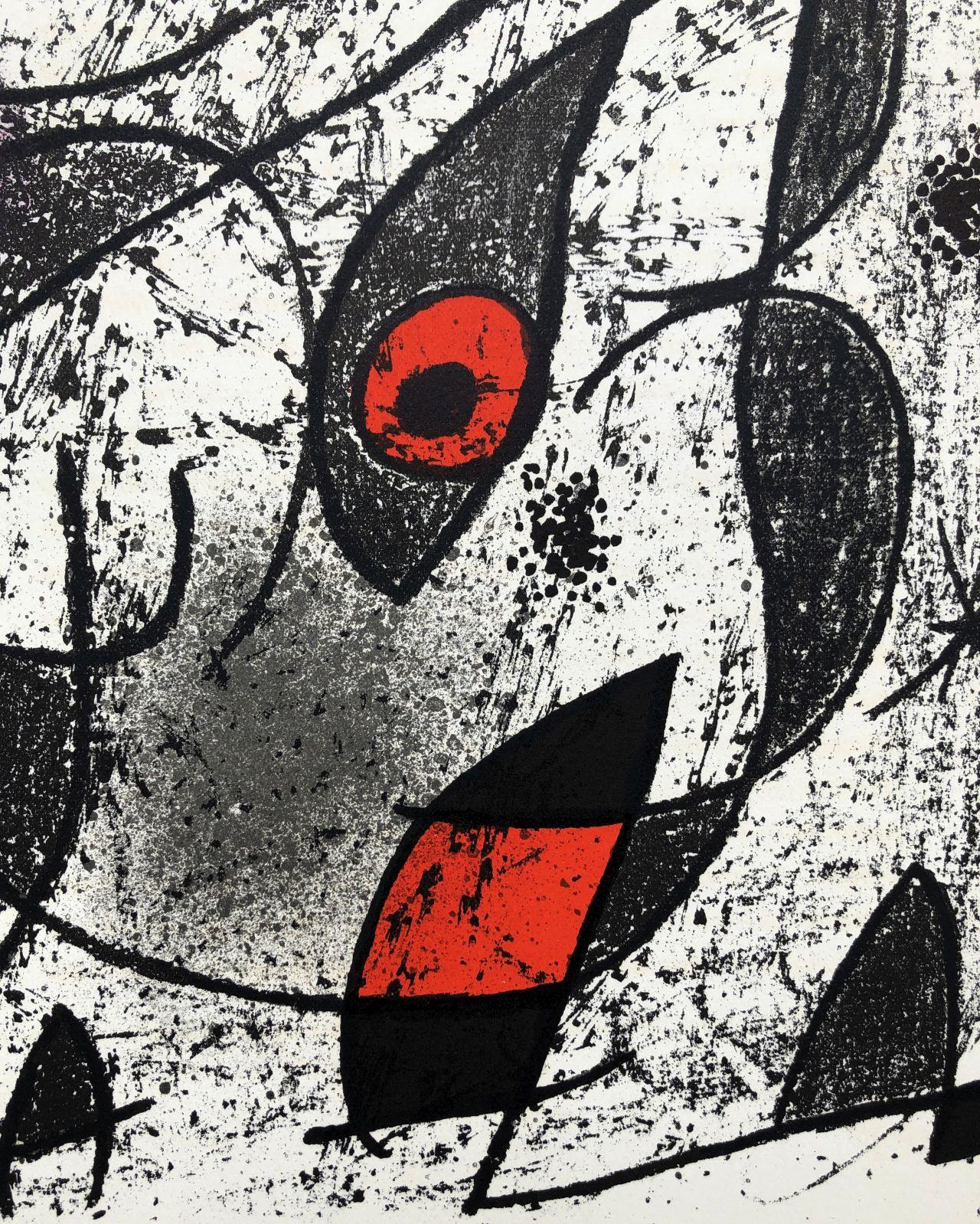 Two Flying Birds - Original Lithograph (Mourlot #838) - Abstract Expressionist Print by Joan Miró